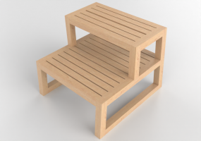 Acessórios 3D - Banqueta de madeira - Ikea - Molger