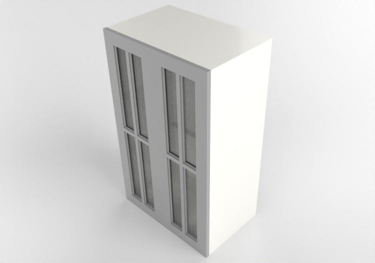 Armoires supérieures 3D - Élément mural en bois laqué -...