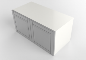 Armoires sup&eacute;rieures 3D - &Eacute;l&eacute;ment mural horizontal en bois laqu&eacute; - Ikea - Metod - Bodbyn