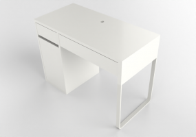 Escrivaninhas 3D - Escrivaninha de madeira envernizada - Ikea - Micke