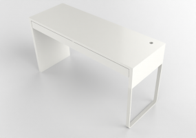 3D Desks - Lacquered wood desk - Ikea - Micke
