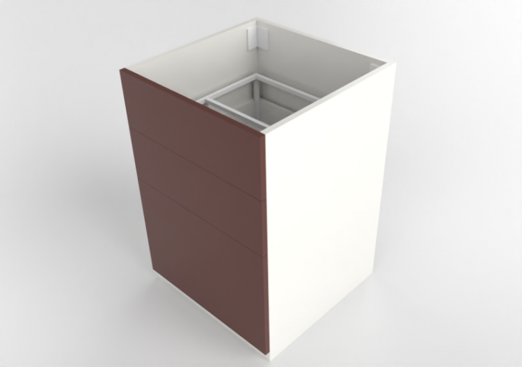 3D Bases - Armario bajo de madera lacada para fregadero -...