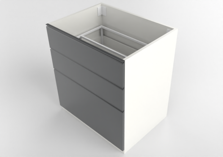 3D Unterschränke - Unterschrank für Spüle aus Holz lackiert...