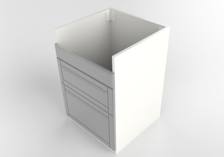 Bases 3D - Lavatório com gabinete de madeira envernizada -...