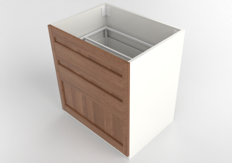 3D Bases - Armario bajo de madera lacada para fregadero -...