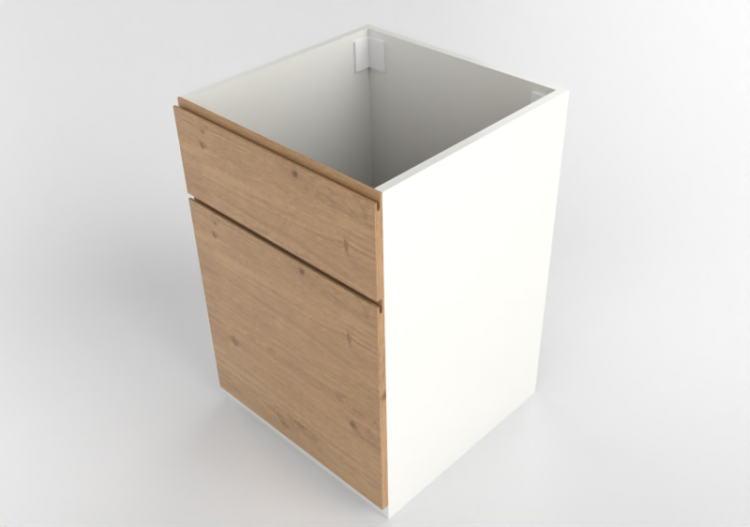Bases 3D - Lavatório com gabinete de madeira envernizada -...