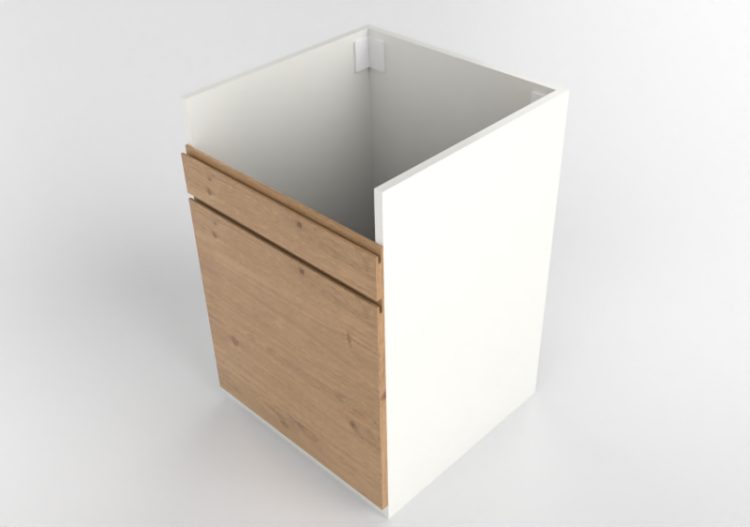 Bases 3D - Lavatório com gabinete de madeira envernizada -...