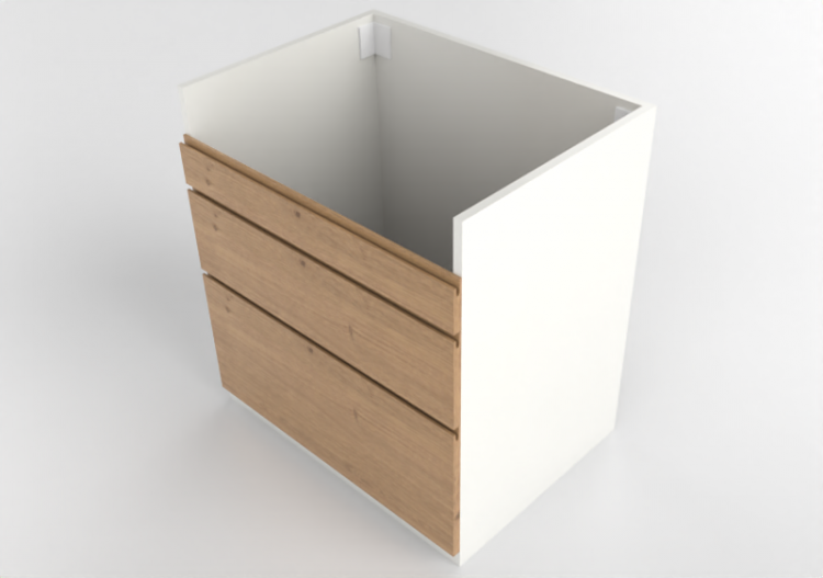 Armoires inférieures 3D - Élément bas pour évier en bois...