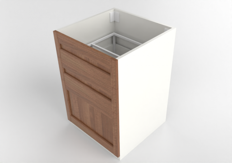 3D Bases - Armario bajo de madera lacada para fregadero -...