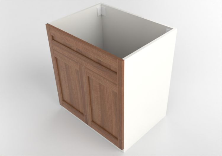 Bases 3D - Lavatório com gabinete de madeira envernizada -...