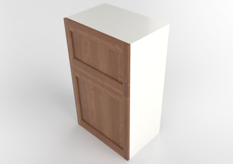 Armoires supérieures 3D - Élément mural en bois laqué -...