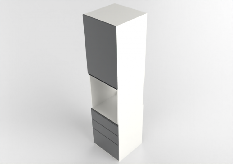 Columnas 3D - Armario columna con electrodomésticos...