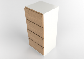 Muebles 3D - Armario de madera lacada - Ikea - Metod - Maximera - Voxtorp