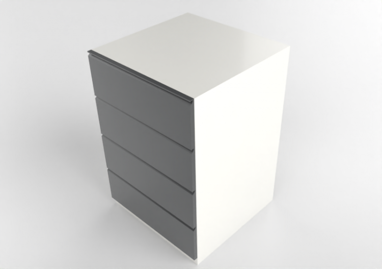Meubles 3D - Meuble en bois laqué - Ikea - Metod -...
