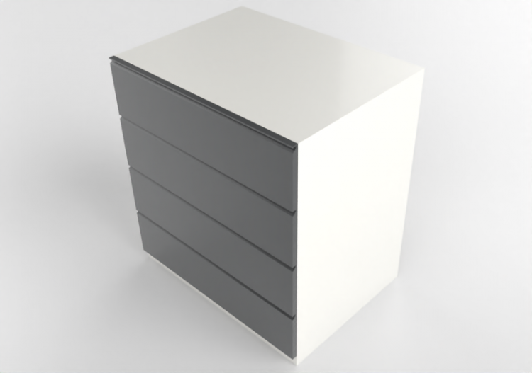 Meubles 3D - Meuble en bois laqué - Ikea - Metod -...