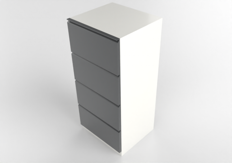 Meubles 3D - Meuble en bois laqué - Ikea - Metod -...