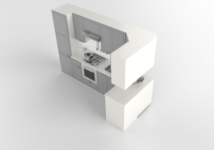 Cozinhas 3D - Cozinha com eletrodomésticos - Ikea - Metod -...