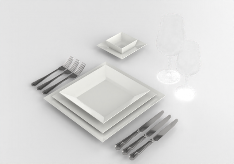 Crockery and cutlery 3D - Modern Kitchen Set - ACCA...