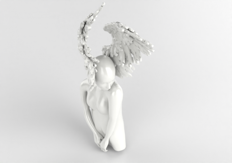 3D Sculptures - Statue Figure with wings - ACCA software
