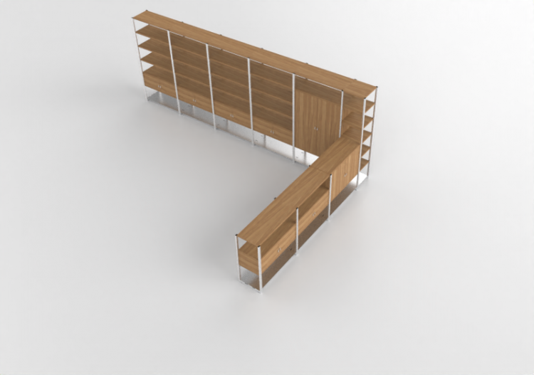 Librerie e Contenitori 3D - Composizione mobile di...