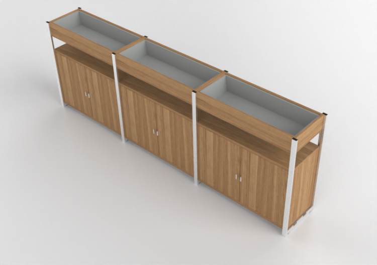3D Bücherregal und Behälter - Zusammenstellung Aktenschrank...