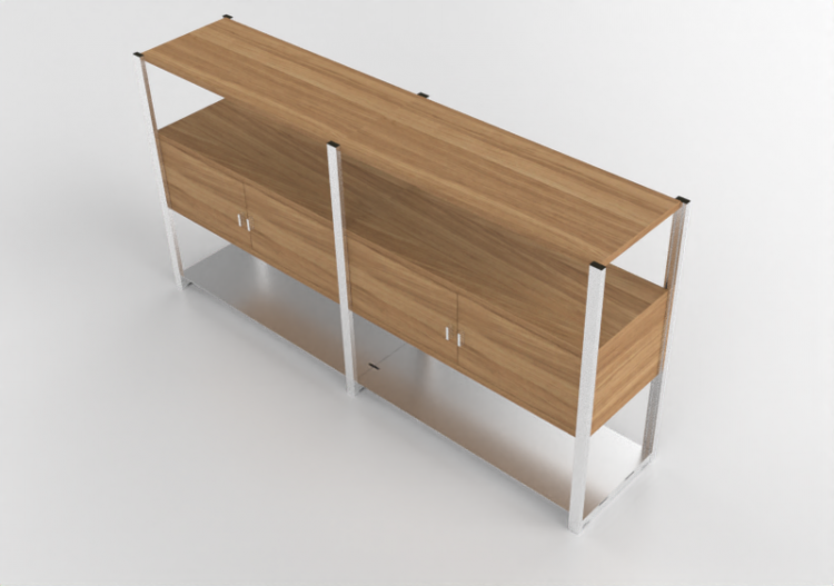 3D Bücherregal und Behälter - Zusammenstellung Aktenschrank...