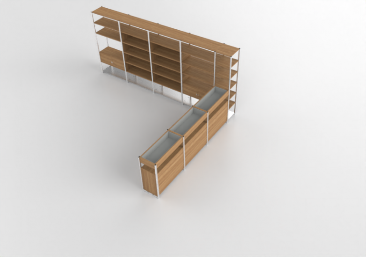 Librerie e Contenitori 3D - Composizione mobile di...