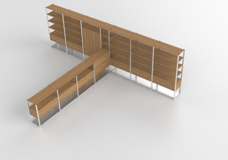 Librerie e Contenitori 3D - Composizione mobile di...