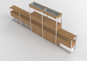 3D Bücherregal und Behälter - Zusammenstellung Aktenschrank - Senator - Framed