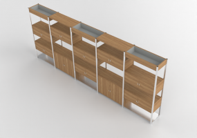 3D Book shelf - Document filing cabinet composition - Senator - Framed