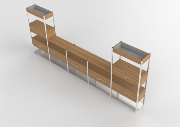 3D Book shelf - Document filing cabinet composition -...