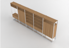 3D Bücherregal und Behälter - Zusammenstellung Aktenschrank - Senator - Framed