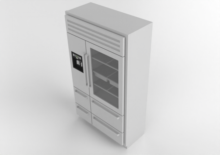 3D Electrical Appliances - Refrigerateur porte transparente...