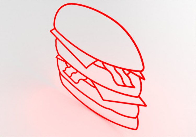 3D Accessories - Burger neon - ACCA software