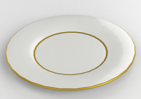Crockery and cutlery 3D - Gold decorated Dish