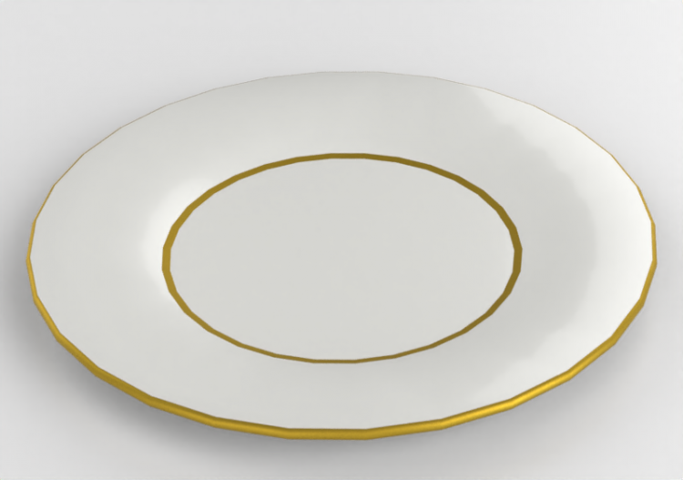 Crockery and cutlery 3D - Gold decorated Dish - ACCA...
