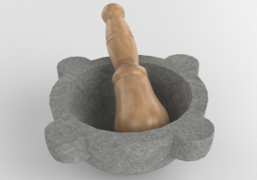 Crockery and cutlery 3D - Concrete mortar