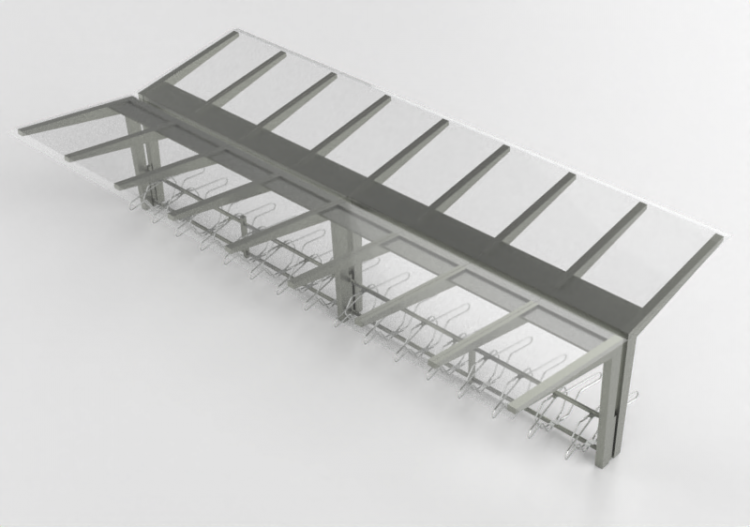 Acessórios 3D - Estacionamento coberto para bicicletas -...