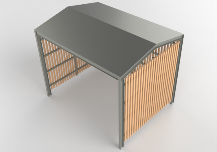 Acessórios 3D - Estacionamento coberto para bicicletas -...
