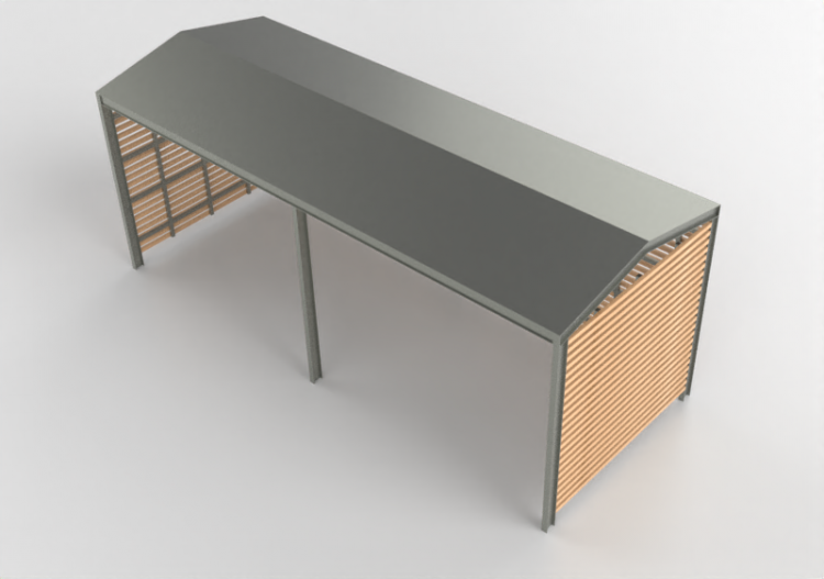 Acessórios 3D - Estacionamento coberto para bicicletas -...