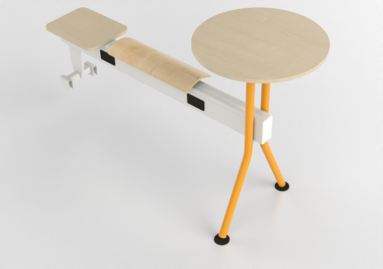 椅子 - Bench with wooden seat and small tables - Senator -...