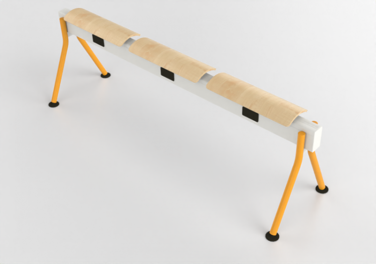 Chaises 3D - Banc avec assise en bois - Senator - Colab -...