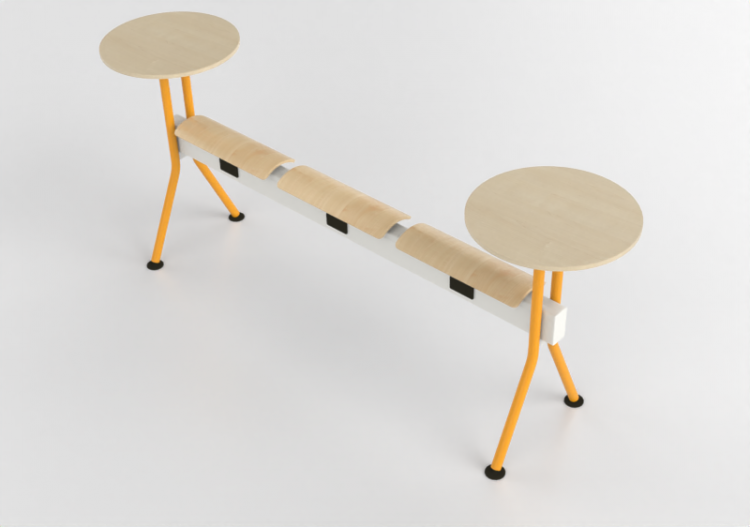 椅子 - Bench with wooden seat and tables - Senator - Colab -...