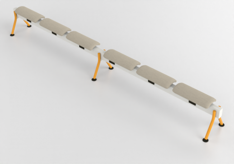Chaises 3D - Banc avec assise en tissu - Senator - Colab -...