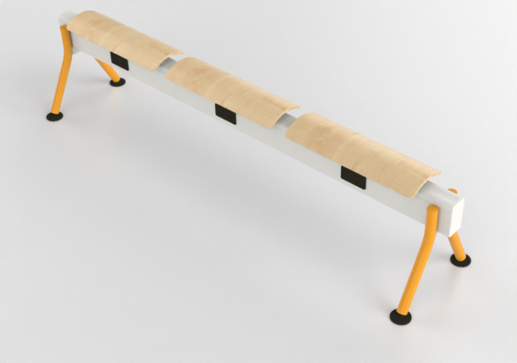 Chaises 3D - Banc avec assise en bois - Senator - Colab -...