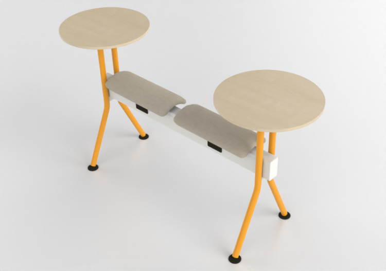 椅子 - Bench with fabric seat and tables - Senator - Colab -...