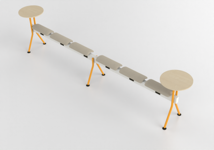 椅子 - Bench with fabric seat and tables - Senator - Colab -...