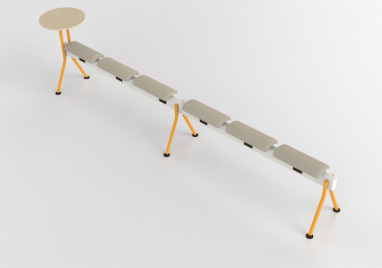 椅子 - Bench with fabric seat and tables - Senator - Colab -...