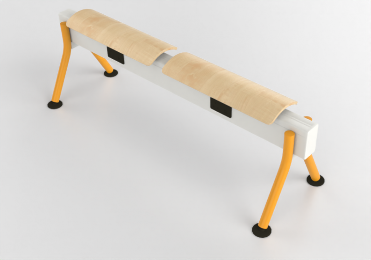 Chaises 3D - Banc avec assise en bois - Senator - Colab -...