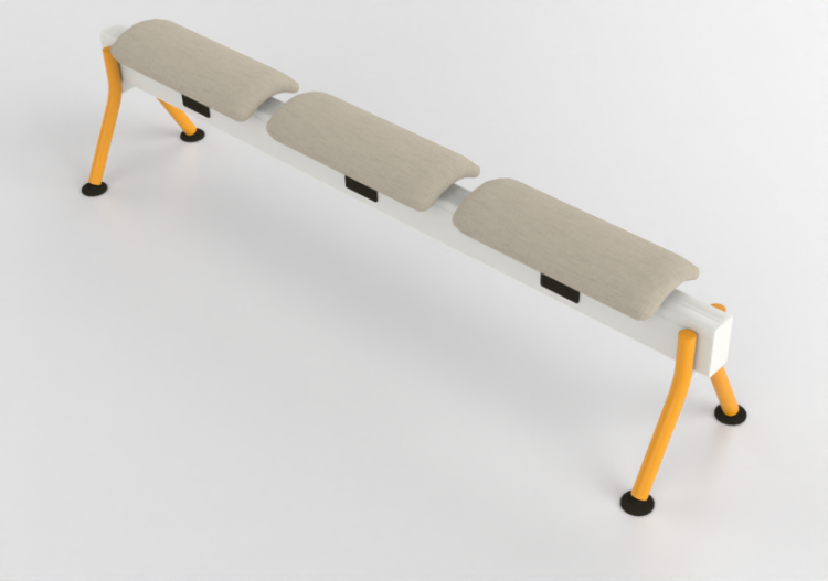 Cadeira 3D - Banco com assento em tecido - Senator - Colab...